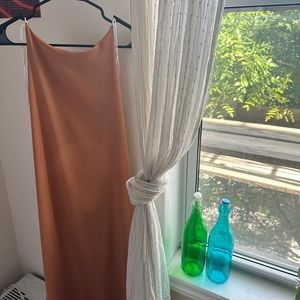 Original Natalie Walker designer caramel silk slip dress